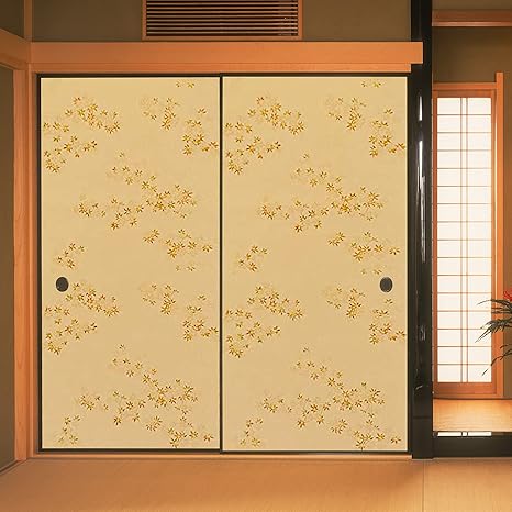 Amazon 和モダン 和紙 ふすま紙 San231 糊で簡単に貼れる 和風デザインな 紅葉の柄 の和紙 壁紙 にも ふすま にも使える おしゃれな 壁紙 壁紙