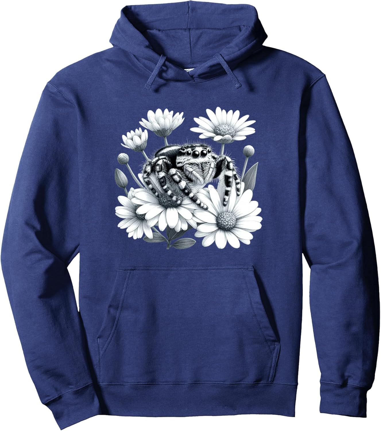 Jumping Spider Flowers Exotic Spider Pet Lovers Art Pullover Hoodie