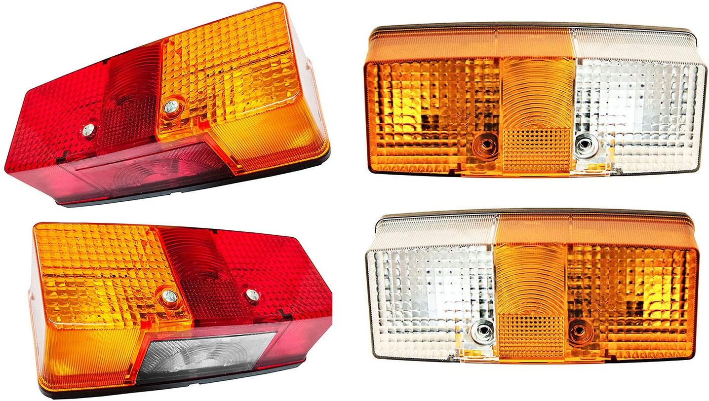 Front and Rear Turn Signal Assembly Tail Light Front Light with 12v Bulbs for Bomag | DAF | Kubota | Massey Ferguson
