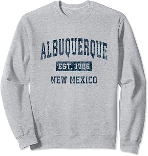 Albuquerque New Mexico NM Vintage Sports Design Navy Print Sweatshirt