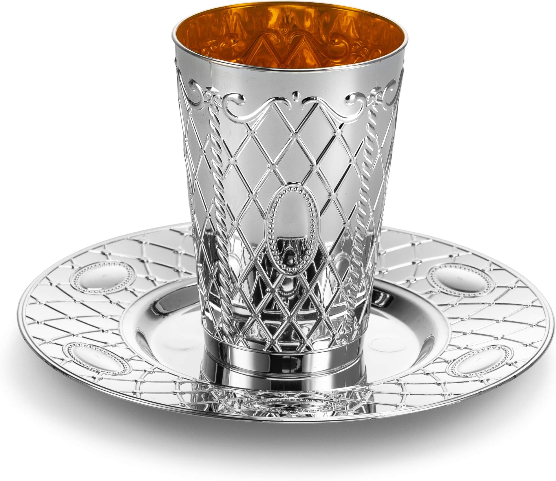 20 Pc 10 Pack 5 Ounce Kiddush Cups and 10 Plates (Trays or