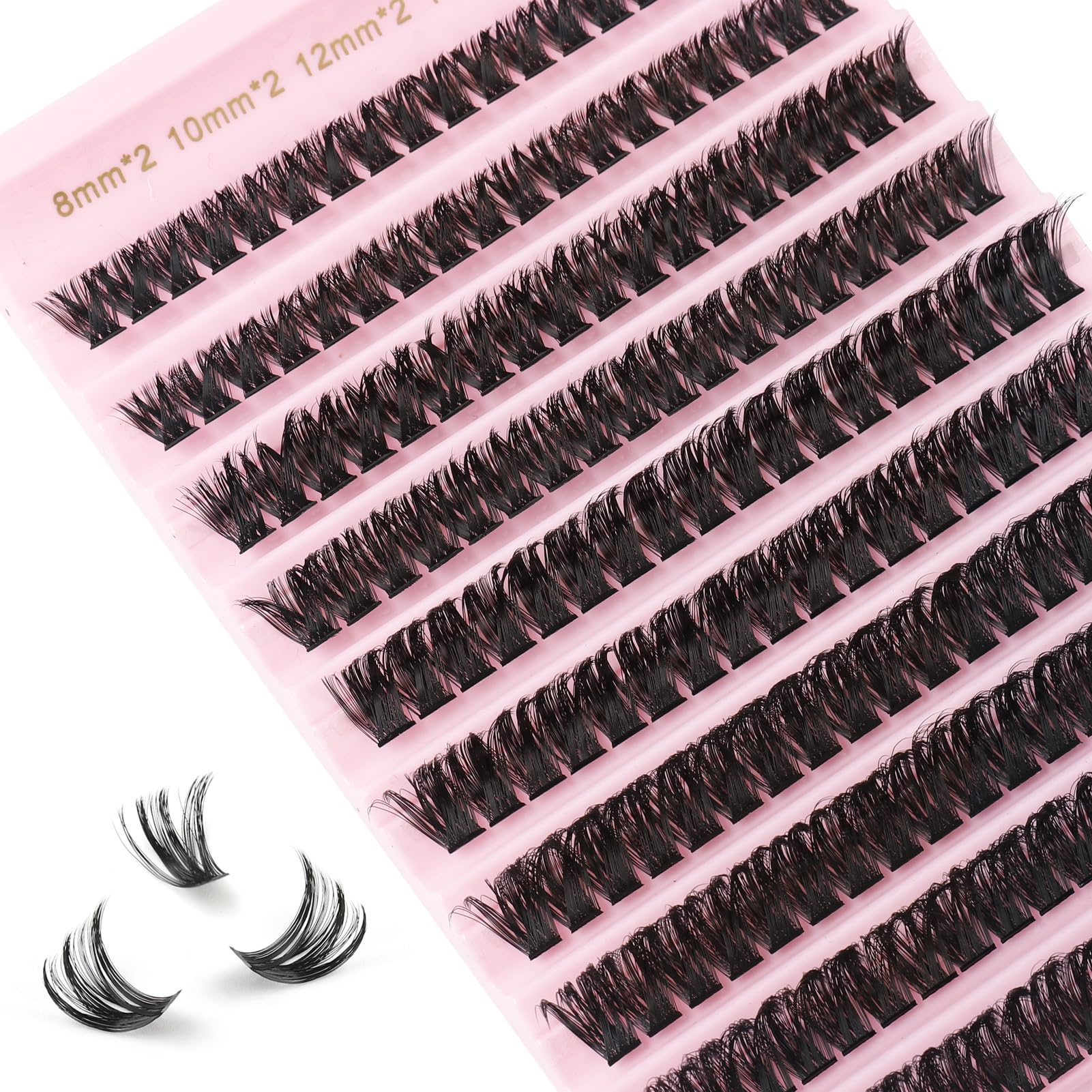 Individual Eyelashes Russian 80D Cluster Lashes 180PCS Lash Clusters DIY Eyelash Extensions Reusable Volume False Lash Extensions Natural Look 8-16mm C D Curl