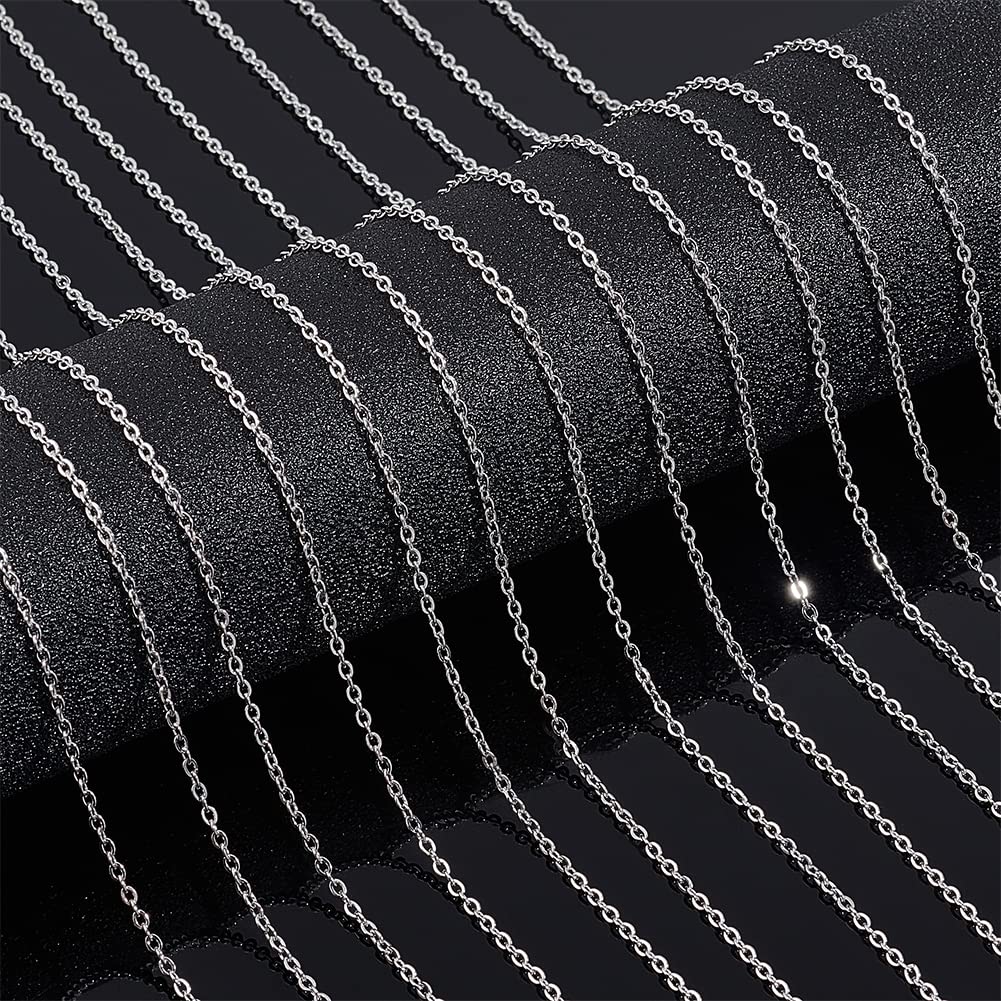 20 Catene In Acciaio Inox 304 Per Collane - Lunghezza 61.5 Cm, Chiusura A Aragosta, Per DIY Gioielli