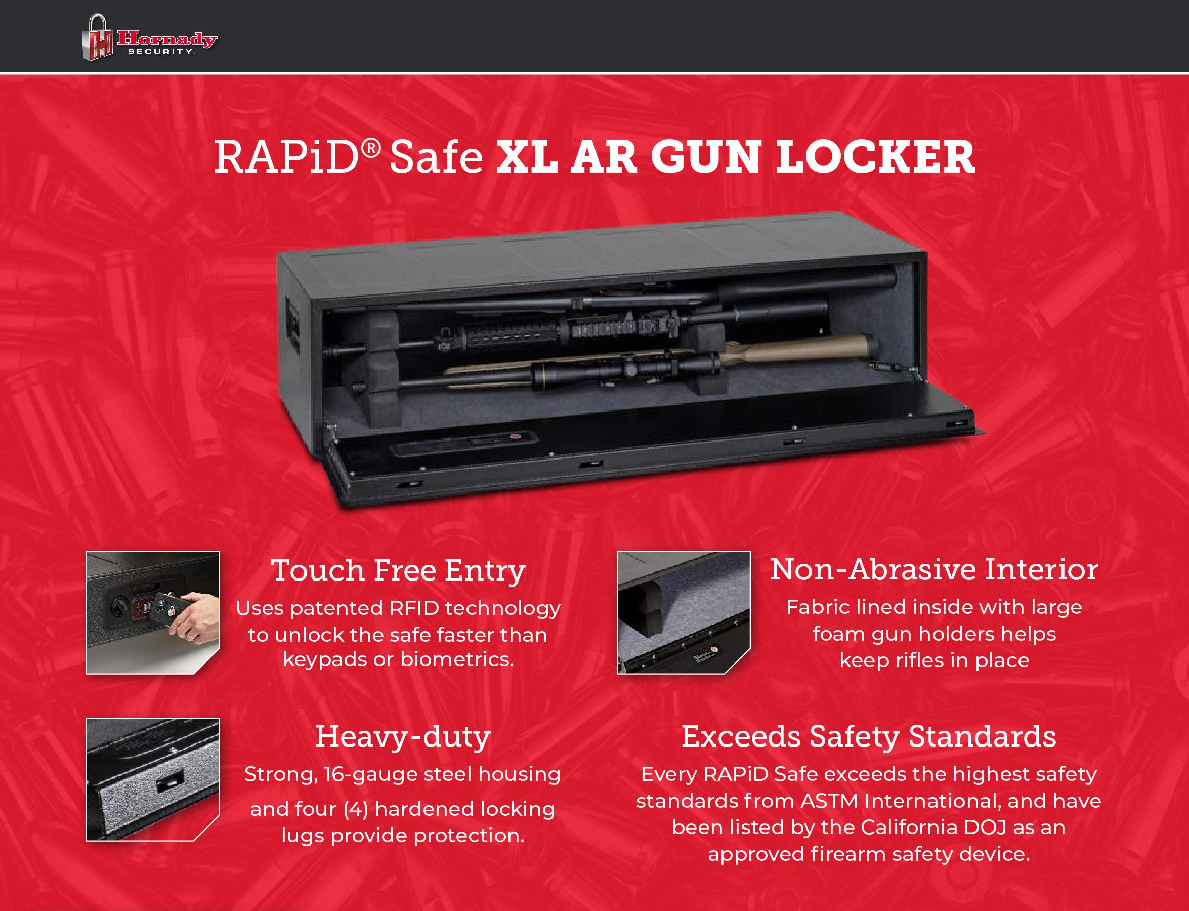 Hornady Rapid Safe AR Gun Locker with RFID Touch Free Entry Tamper