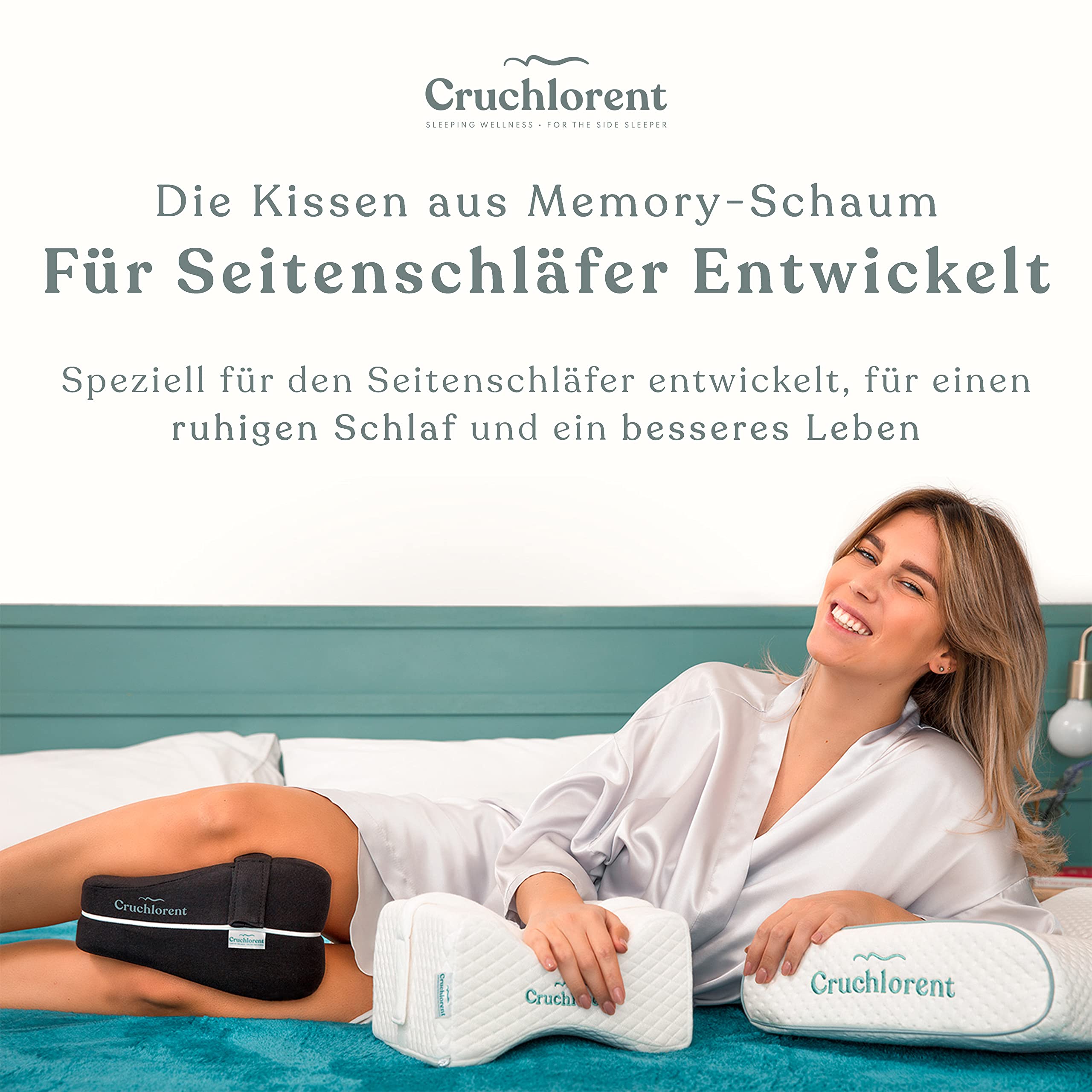 Cruchlorent Orthopädisches Kniekissen Der Zweiten Generation. Kalibrierter Memory-Schaum. Baumwollfasergewebe.