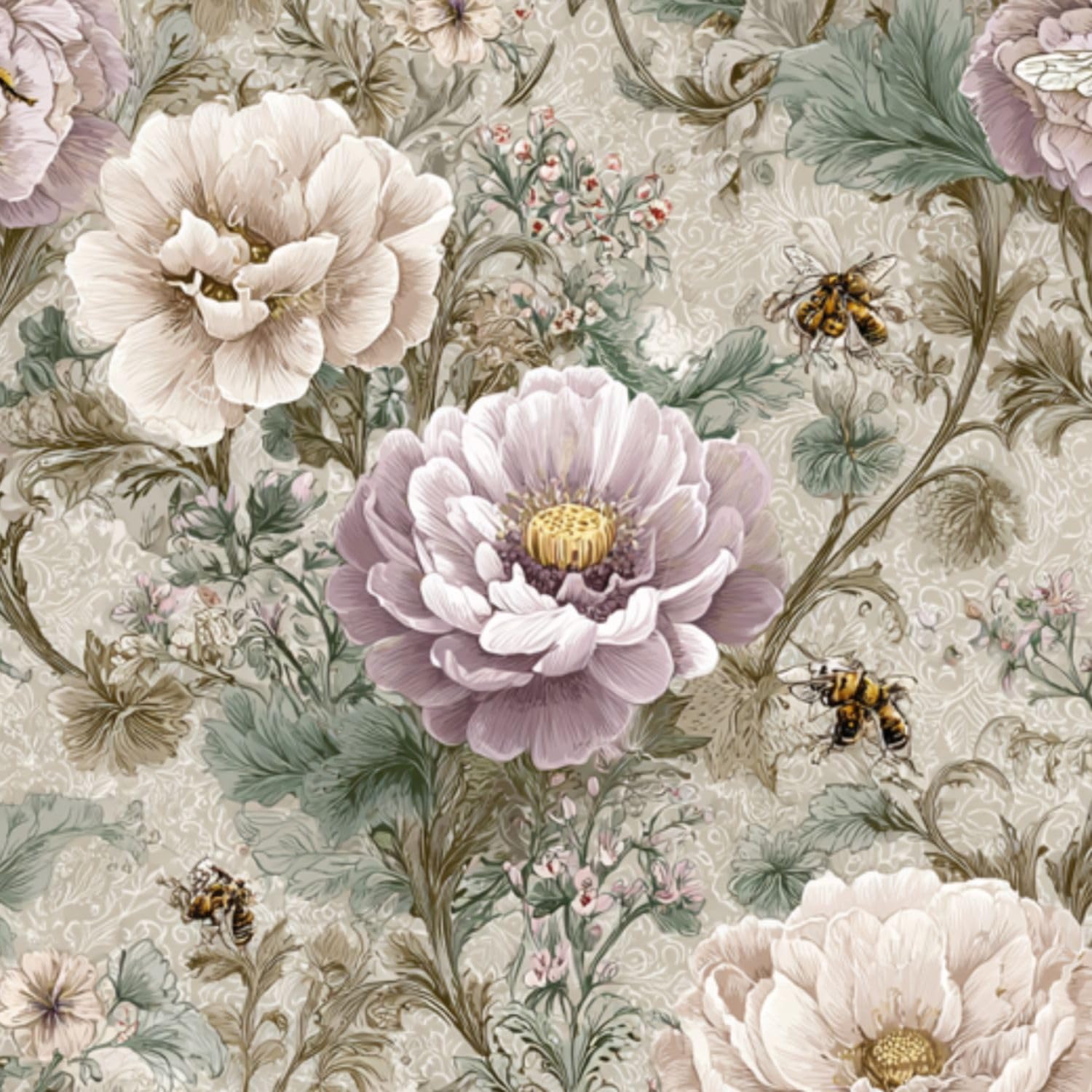 DERUINVAIO Self Adhesive Feature Removable Antique Style Watercolor Peel and Stick Vinyl Wallpaper Roll, Sticky Lining Paper for Bedroom, Living Room, Kitchen Walls
