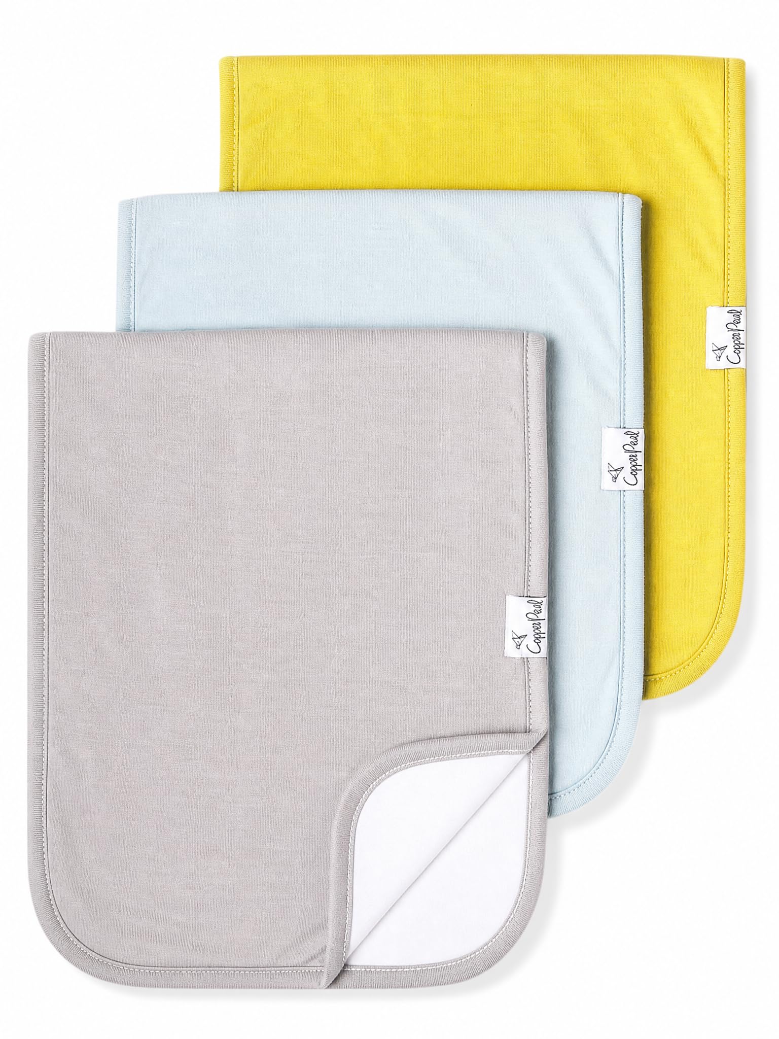 Copper Pearl Baby Burp Cloth Large 21'x10' Size Premium Absorbent Triple Layer 3-Pack Gift Set ââ‚¬Å“Stone-image-10