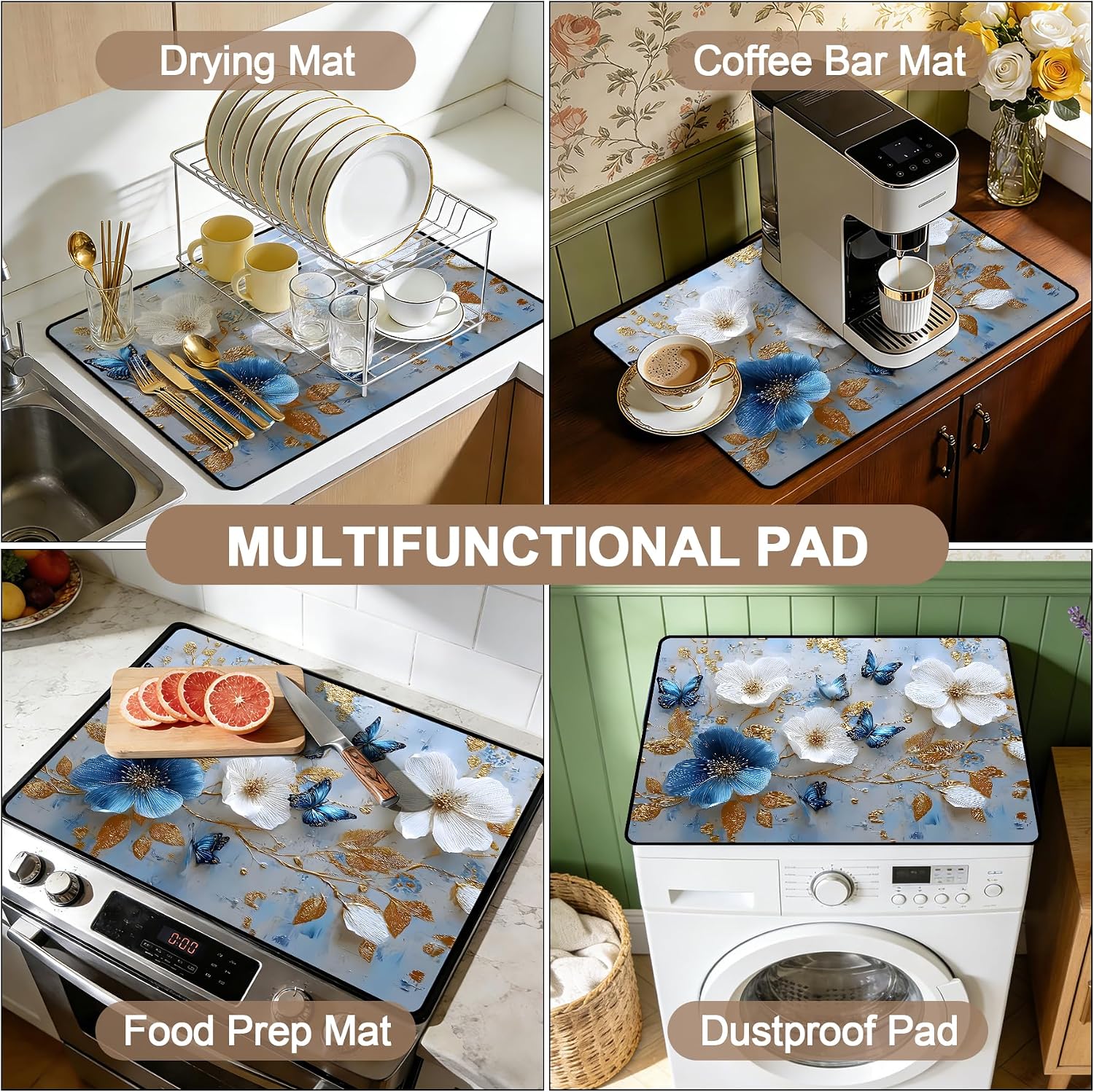 Stove Guard Mat for Electric Stoves -Heat-Resistant Protector, Non-Slip Kitchen Counter Mat Stylish Kitchen Decor