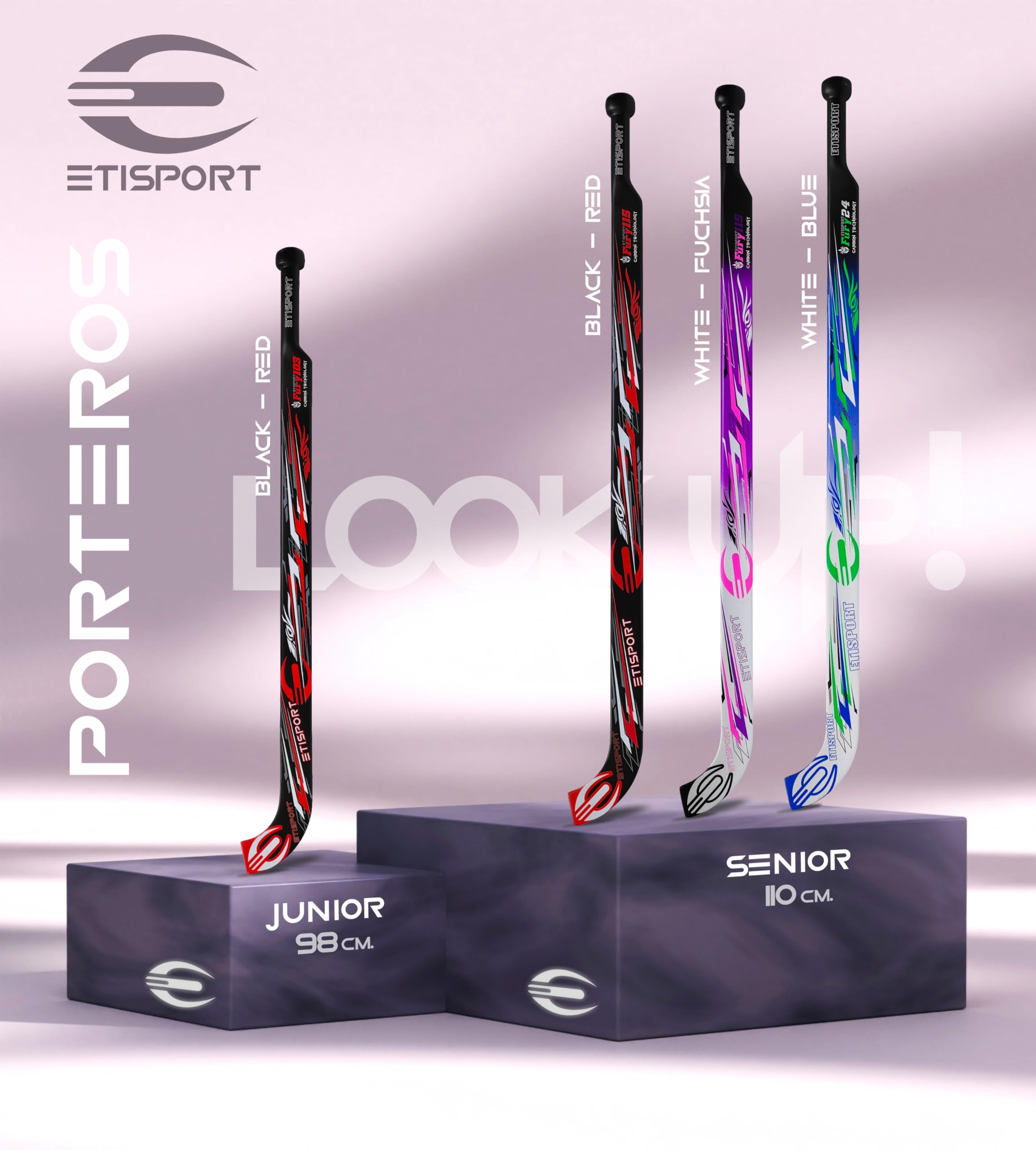 Stecca da Portiere Hockey Pista 2K24. 100% Fibra, Molto Leggero e bilanciato. Lama Sottile di qualità Superiore per Uso Professionale.