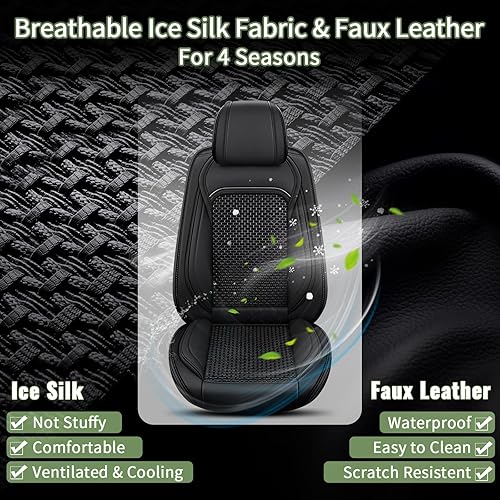 Miniatura 2 de Fundas de asiento de automóvil para asientos delanteros para Nissan Frontier 2009-2023 2024, fundas de asiento de automóvil de seda de hielo