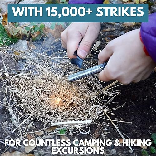 Miniatura 4 de The Friendly Swede Kit de inicio de fuego de magnesio, encendedor, kit de inicio de fuego de pedernal y acero, arrancador de fuego de campamento,