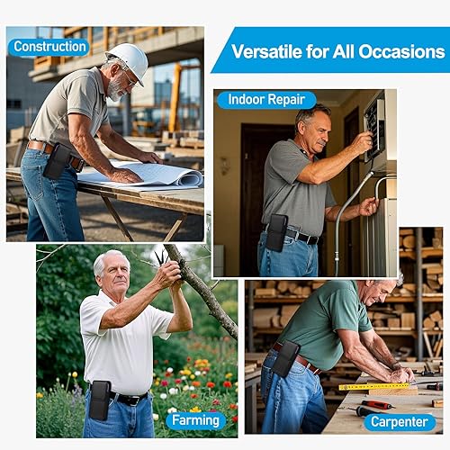 Miniatura 8 de Funda de cuero para teléfono con fuerte clip de metal para cinturón y cierre magnético compatible con iPhone 1615141312 Pro Max, Galaxy S25S24S23S22