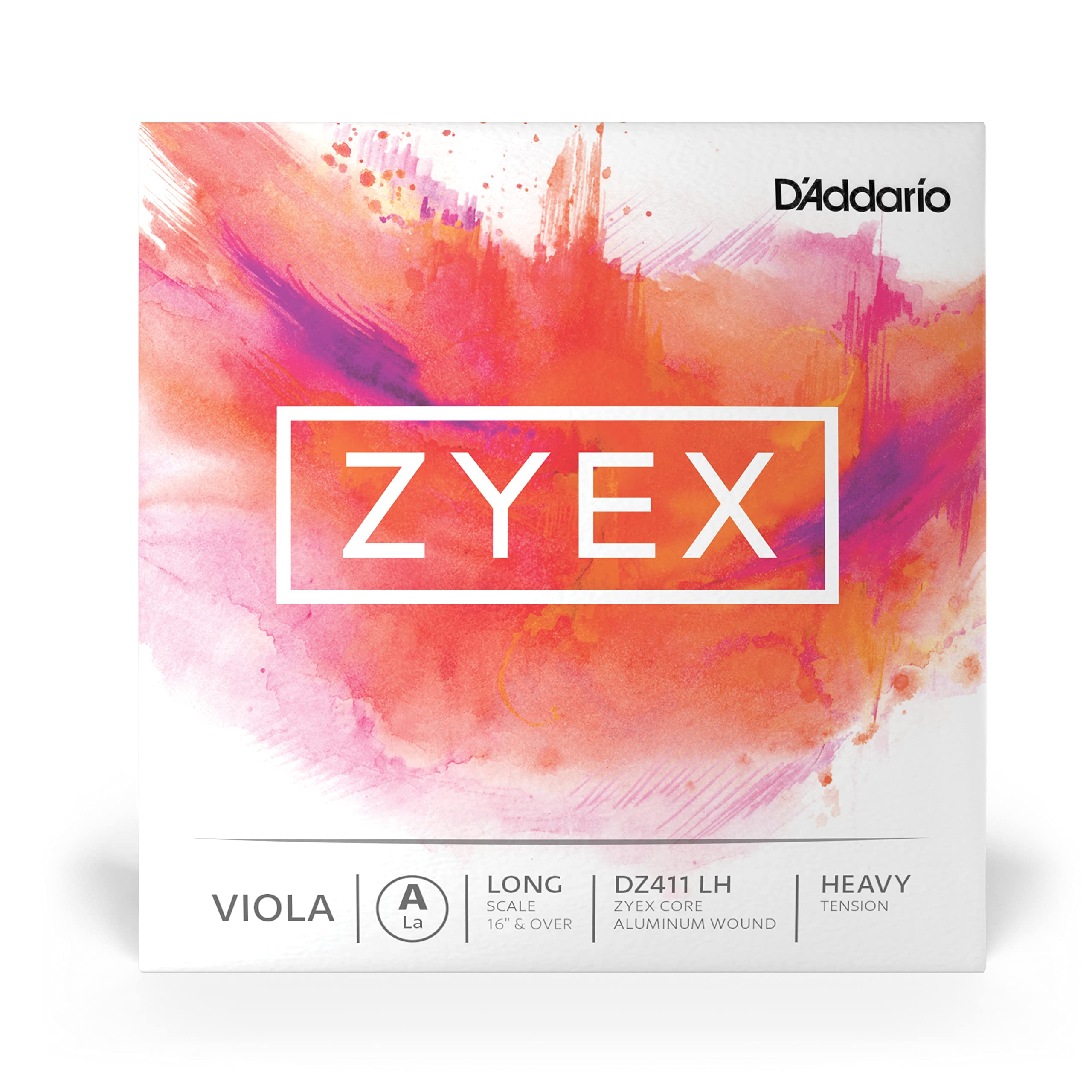 D'Addario Zyex Long Scale Heavy Tension Single A String for Viola, purple