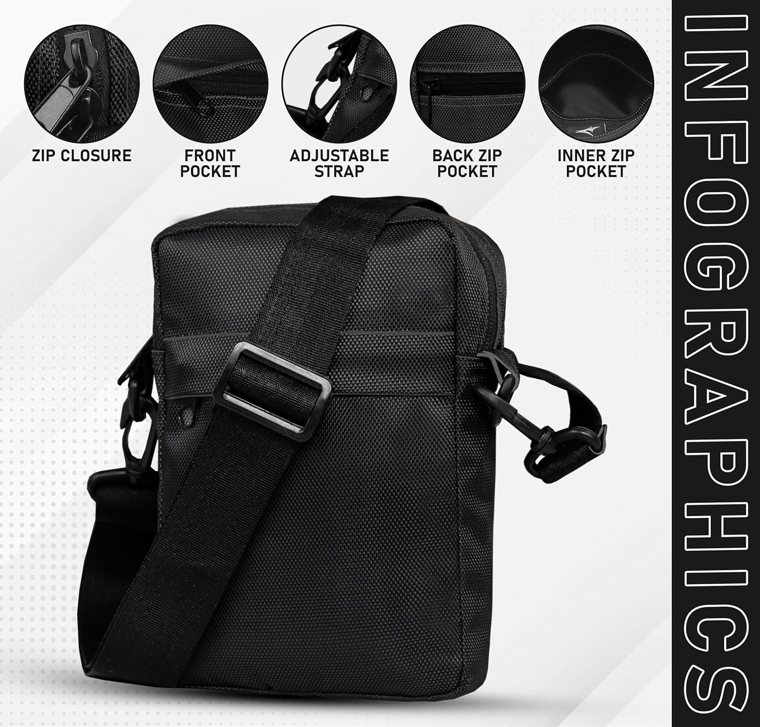 Small Crossbody Messenger Bag Men | Waterproof Shoulder Bag for Cell Phone, Coins & Cards | Anti-Theft Sling bag - Image 5