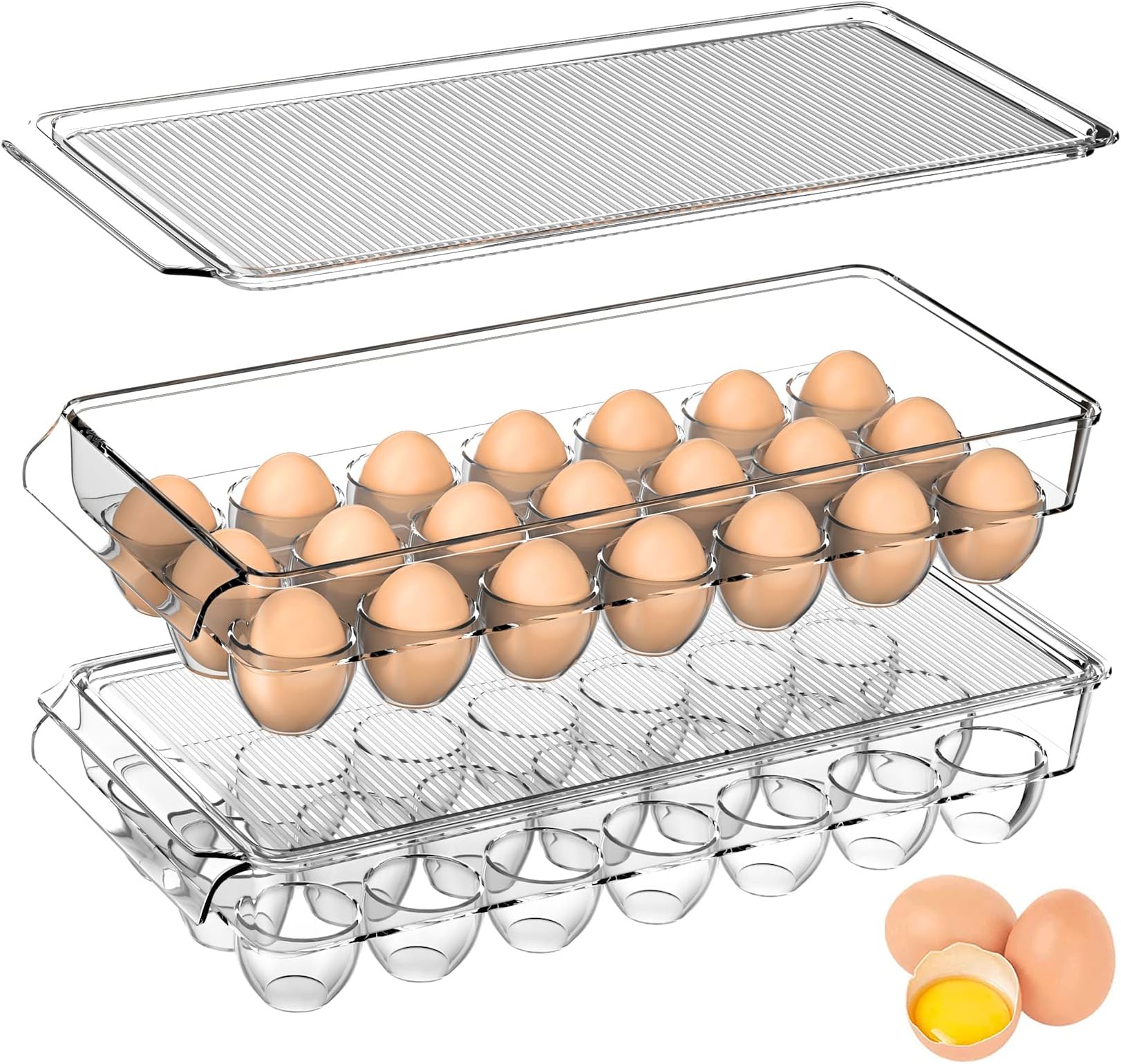 Tucorresi Organizador de Huevos, Portahuevos de gran Capacidad para el