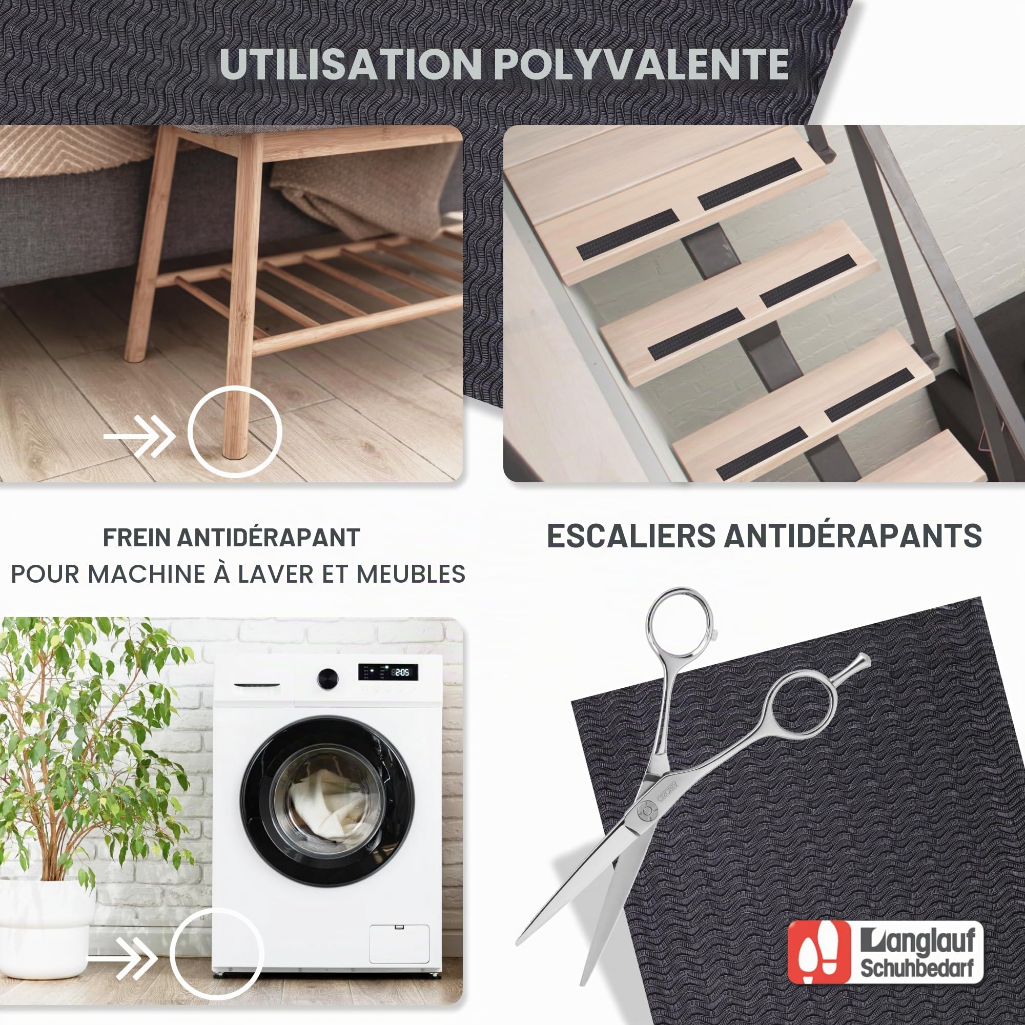 Semelles en caoutchouc de 3,5 mm, ondulée, particulièrement antidérapante pour baskets, chaussures de bateau, etc. I Réparation de semelles de chaussures - Caoutchouc - Colle à chaussures