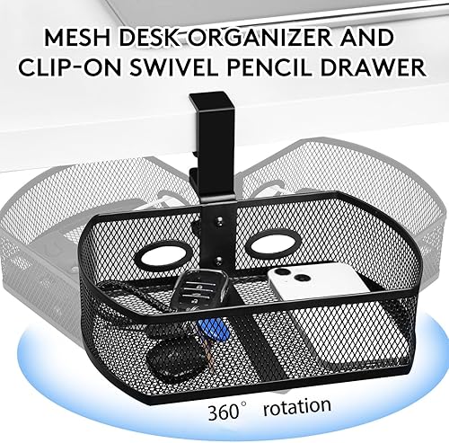 Miniatura 5 de Space-Saving Under Desk Tray Drillless Multi-Layer Metal For Office Multiple Layer Desk Storage Rack
