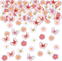 Vista 1 de Cindeer 80 parches para planchar con flores de mariposa para ropa, bonitos parches bordados para coser en apliques para jeans, chaquetas, mochilas