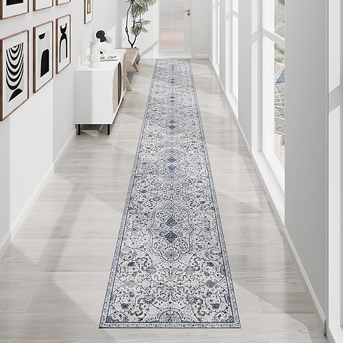 Miniatura 10 de SALLOUS Alfombra de pasillo de 2 x 6 pies, tapete de cocina para entrada, dormitorio, sala de estar, antideslizante, impermeable, tapete para