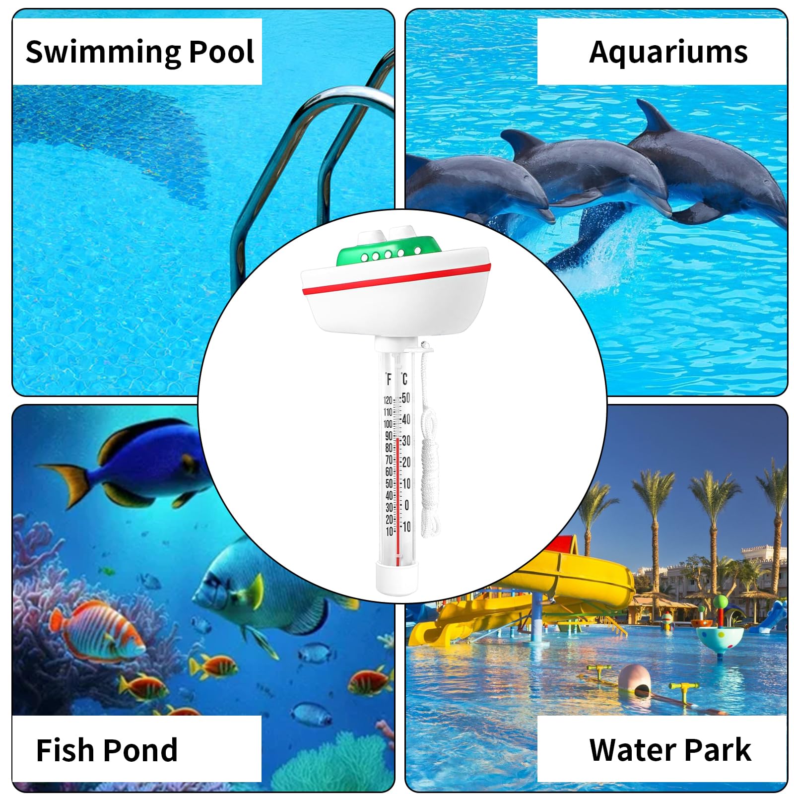 Termometro Per Piscina Galleggiante, Termometro Galleggiante Termometro Galleggiante Termometro Per Acqua A Forma Di Cartone Animato Squalo 92197926