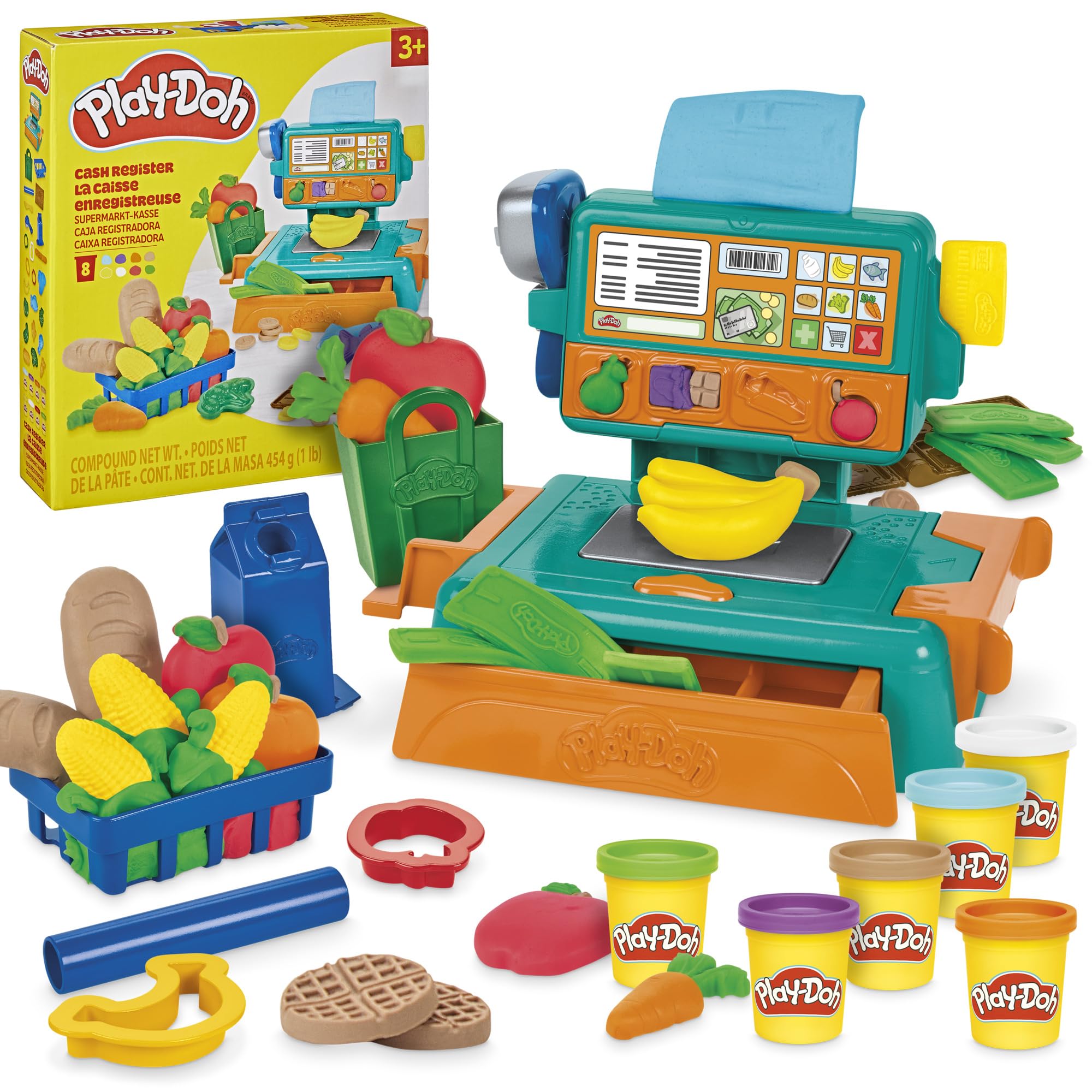 Play-Doh Cash Register Toy, 23 Play Food Accessories, Kids Arts & Crafts Ages 3+