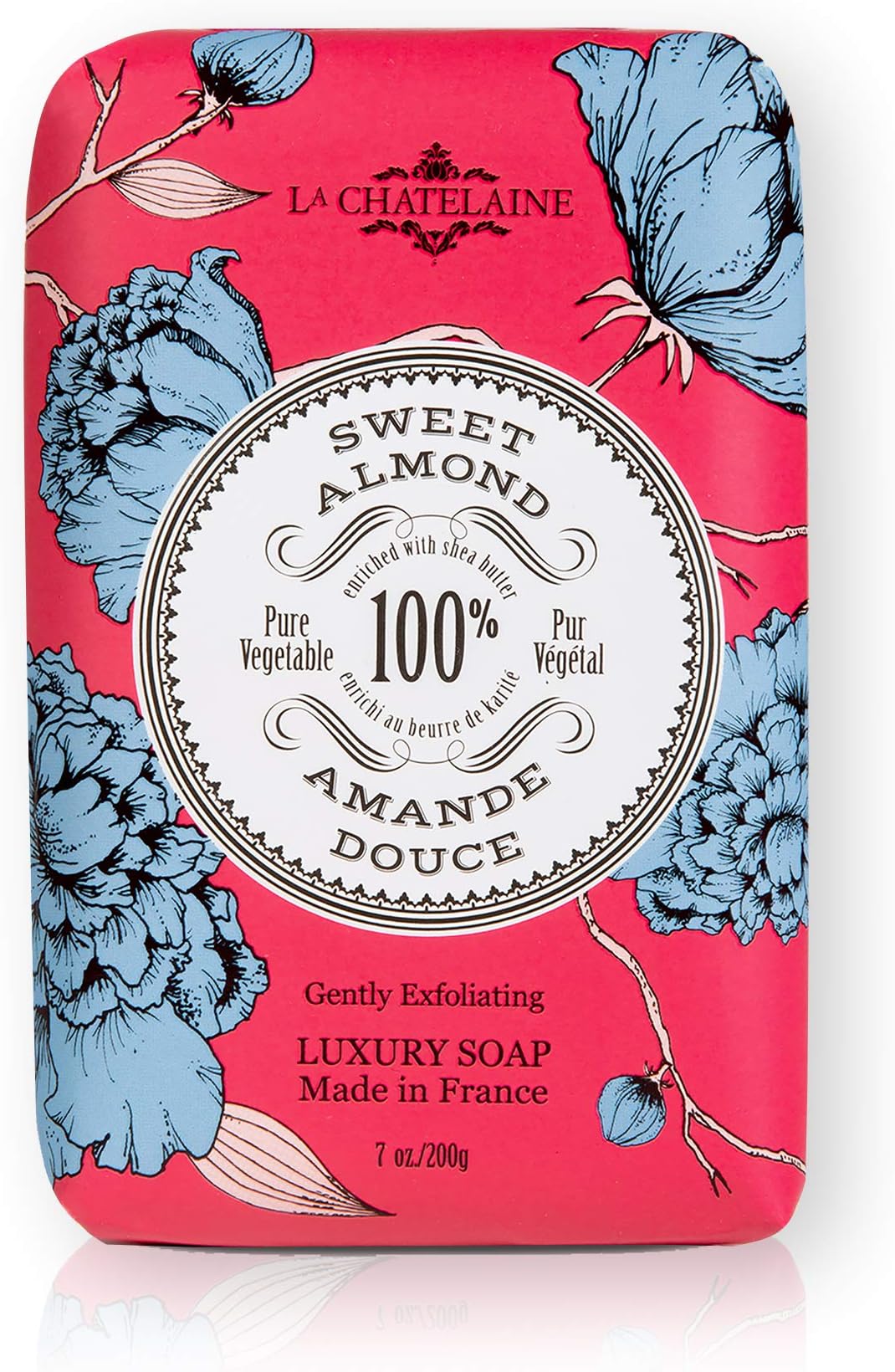 La Chatelaine Luxury Exfoliating Bar Soap | Natural Shea Formula (Sweet Almond, 7 oz)