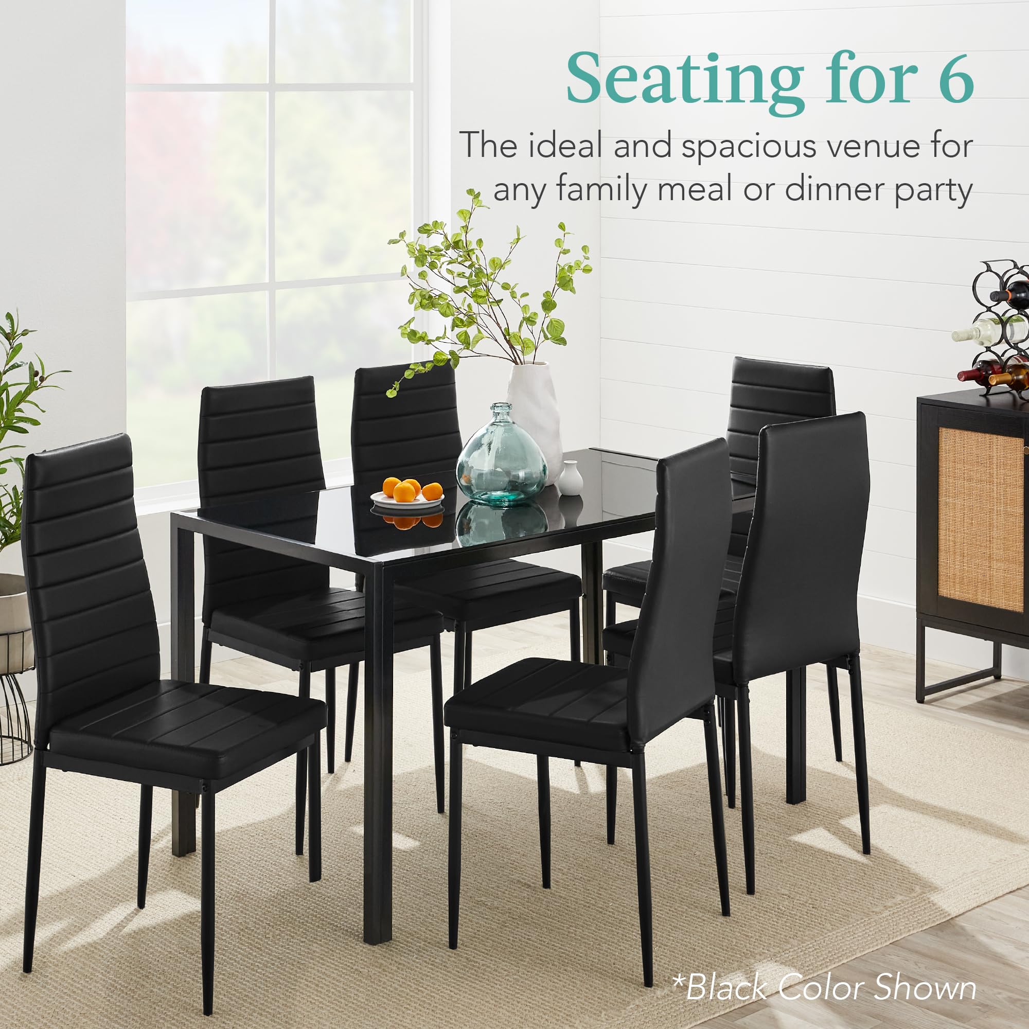 Amazon.com - Best Choice Products 7-Piece Glass Dining Set, Modern