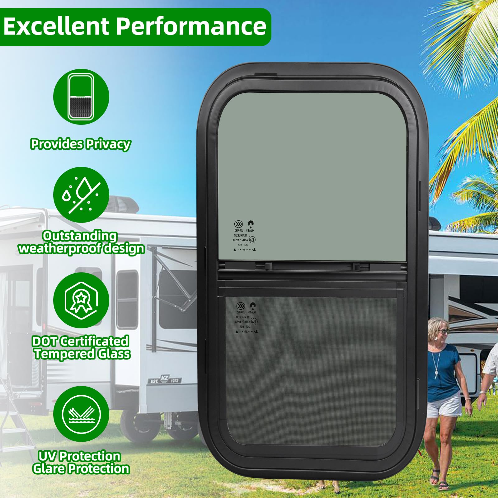 Snapklik.com : 2 Pack RV Window,12