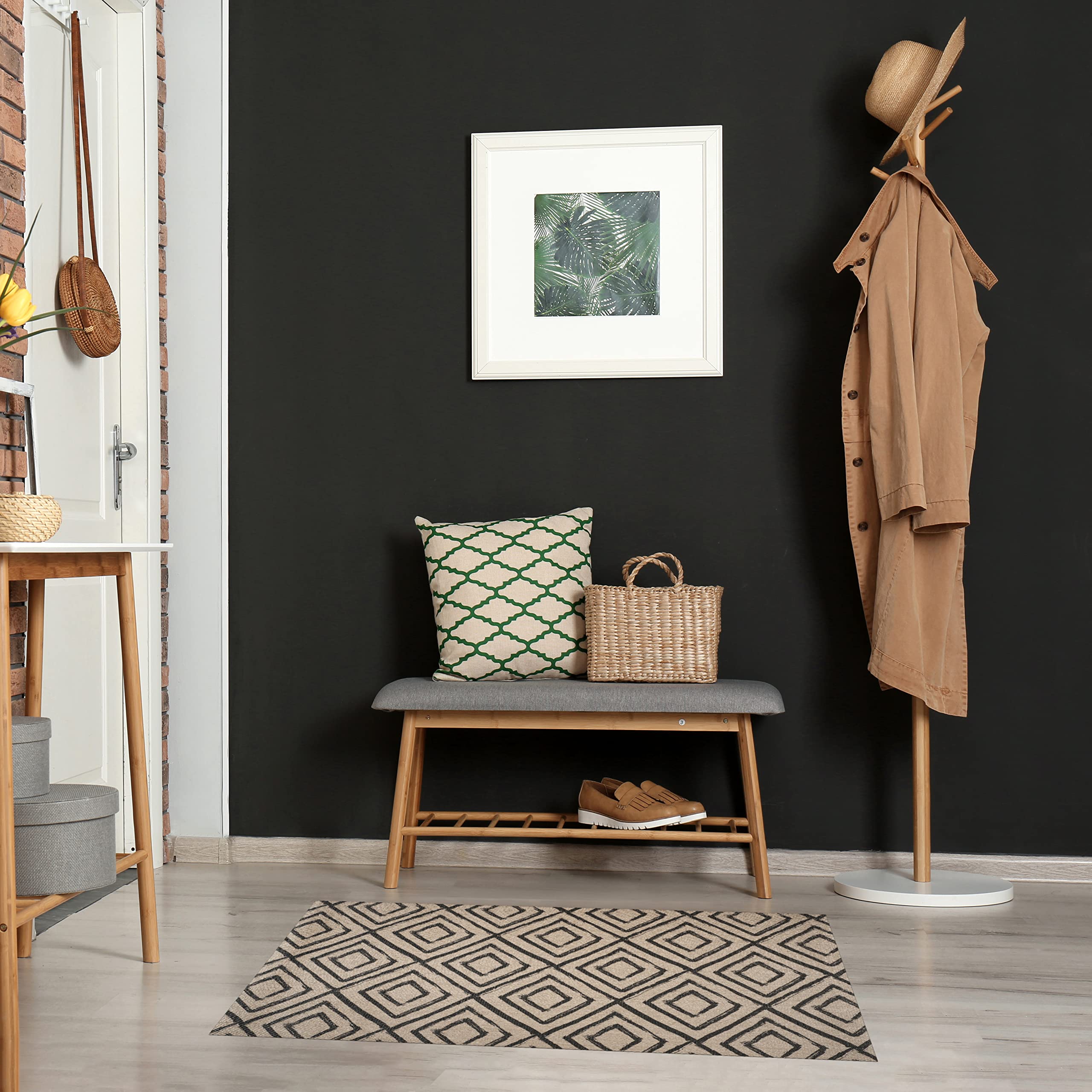 Alfombra Salon STORESDECO Alfombra Vinu00edlica De Tejido Trenzado