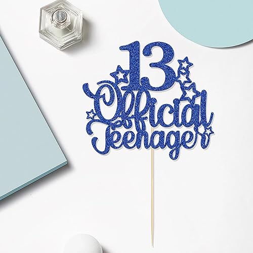 Miniatura 4 de 1 paquete de 13 decoraciones oficiales para tartas de adolescentes con purpurina para cumpleaños de 13 años, suministros de fiesta de cumpleaños de