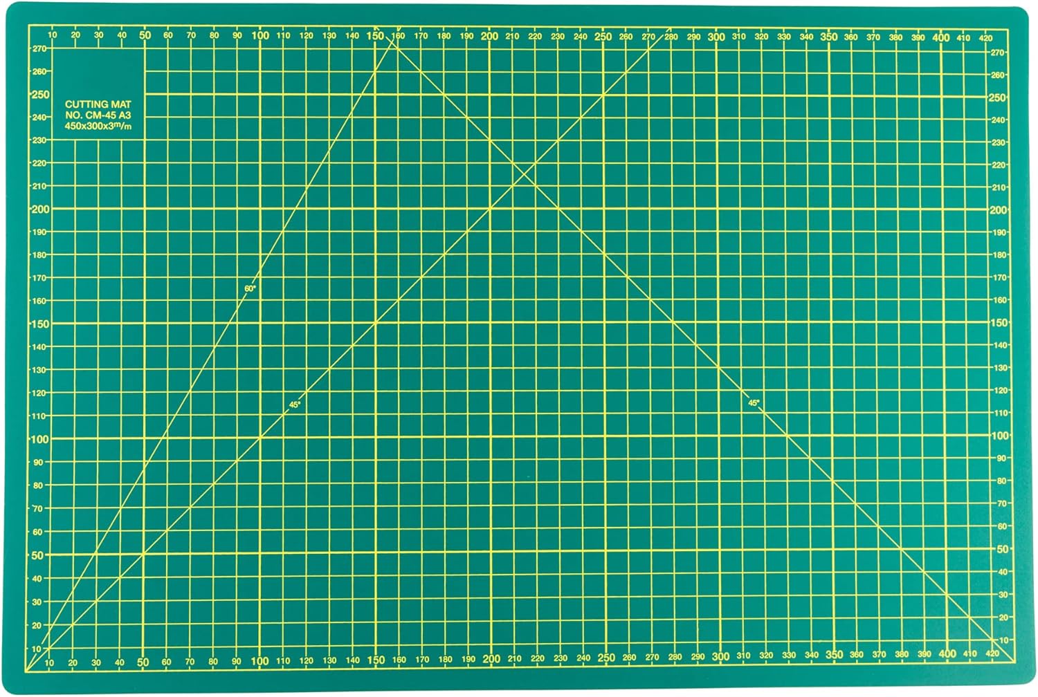 The Quilted Bear Cutting Mats - Sewing & Quilting Self Healing Cutting Mat 12" x 18" (A3) with 60 & 45 Degree Angle Markings