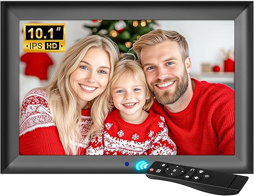 OBVHNUA Cornice Digitale, 10,1 Foto/Musica/Video del lettore, Calendario Elettronica con Schermo IPS...
