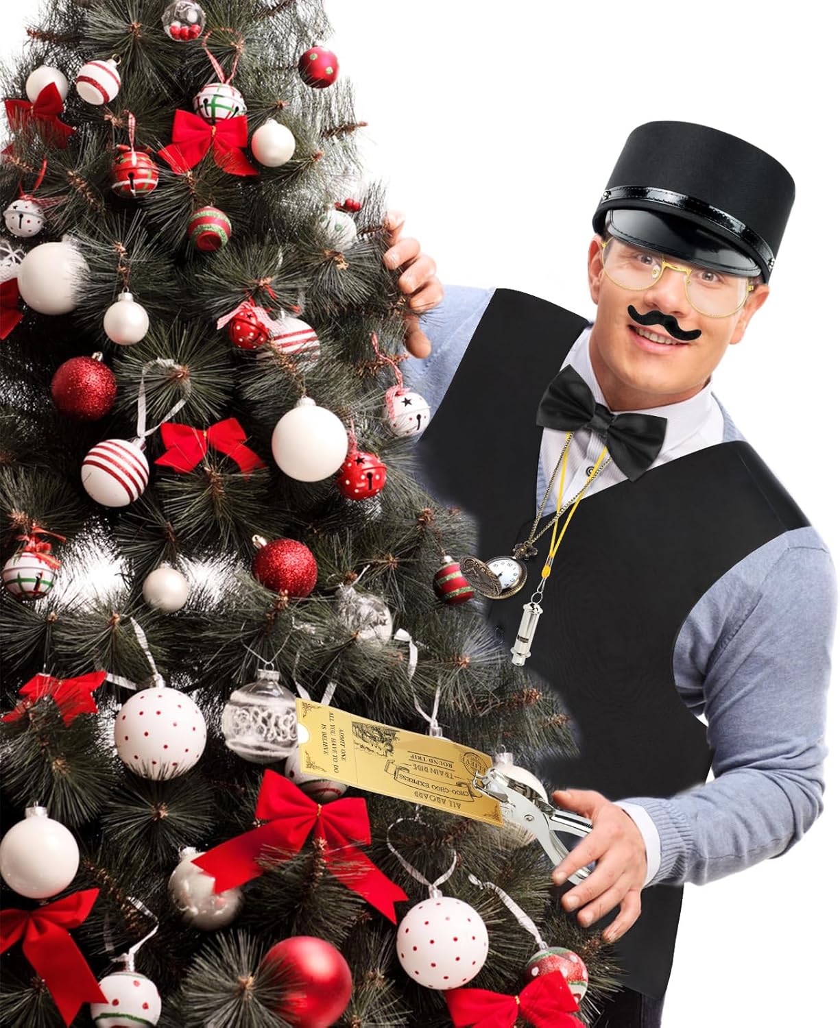 Kyson 21 Pcs Train Conductor Costume Christmas Express Costume Accessories Set for Men Women Halloween - Image 7