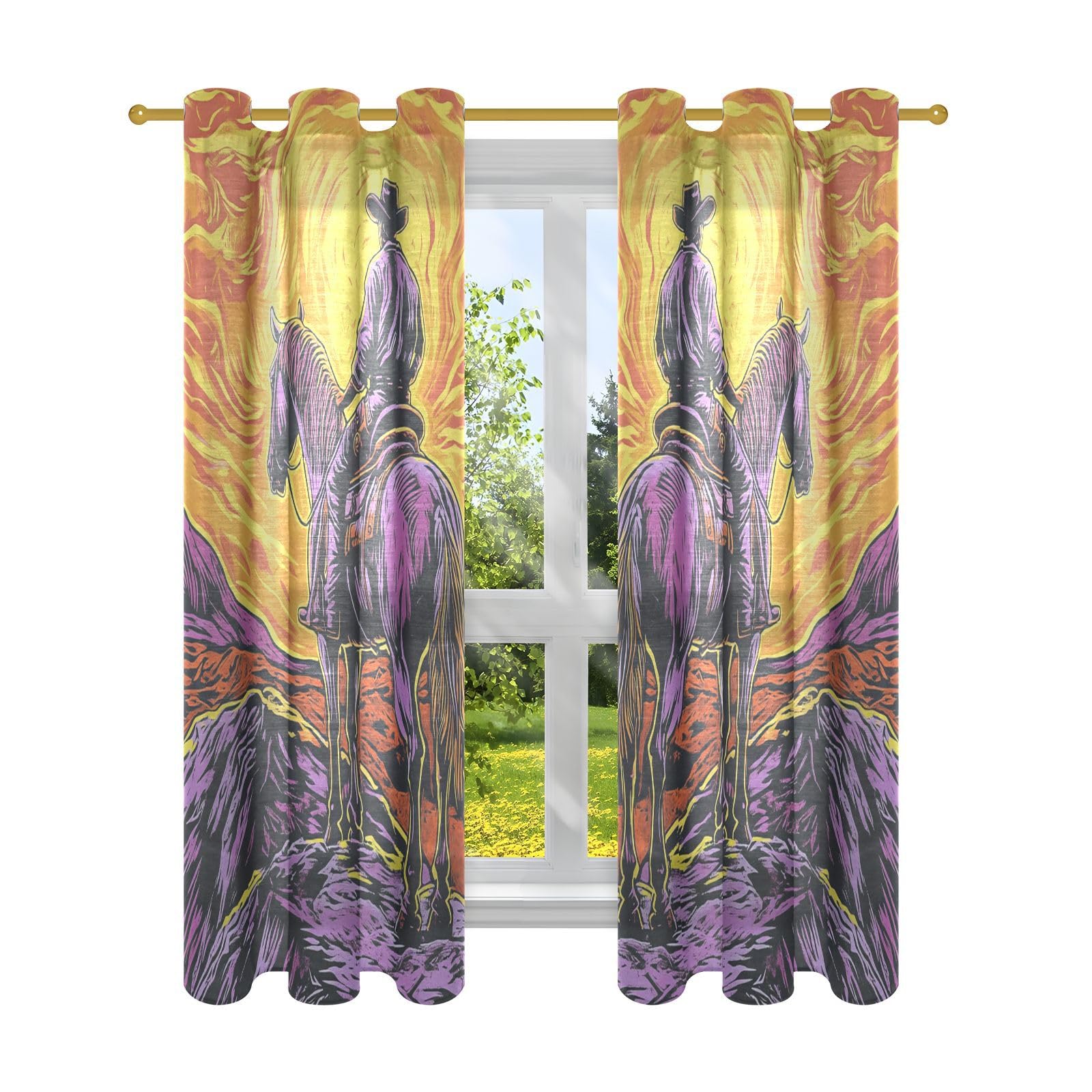 Rideaux de cowboy occidentaux 160 cm cortinas para recamara cuisine