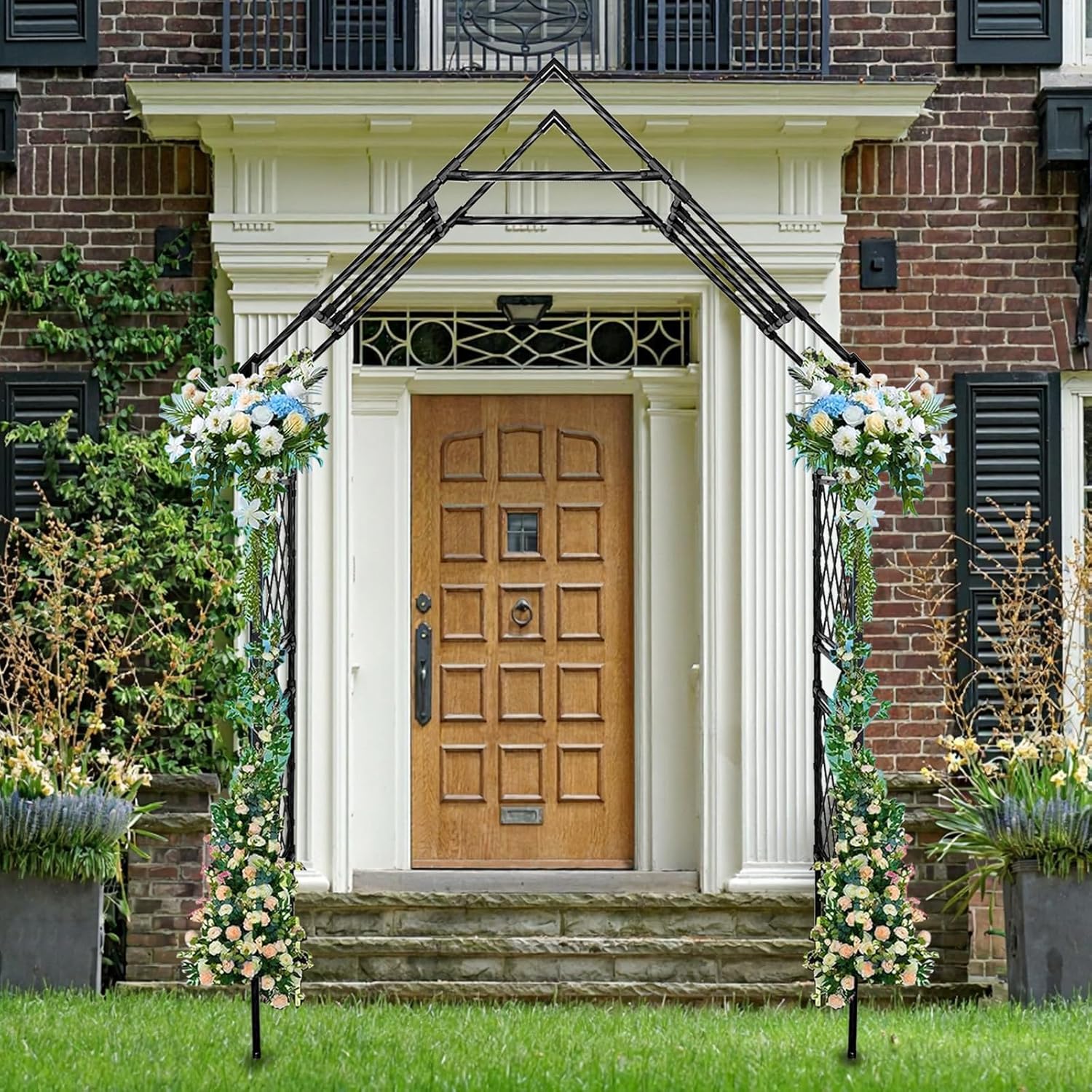 Heavy-Duty Garden Arch Trellis, 7.87 x 3.93 ft Metal Arbor with Weather-Resistant PE Coating, Elegant Archway for Climbing Plants, Outdoor Wedding, and Garden Decor