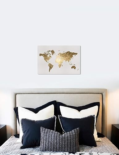 Miniatura 4 de The Oliver Gal Artist Co. Maps - Lienzo decorativo para pared, diseño de Mapamundi Tiago Homemade, para decoración del hogar, 36 x 24 pulgadas,