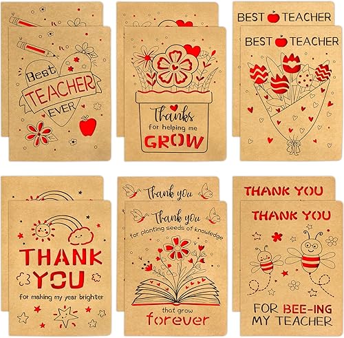 Miniatura 9 de Fancy Land Tarjetas de agradecimiento para maestros con sobres, tarjetas de agradecimiento para profesores, regalos de agradecimiento a granel para