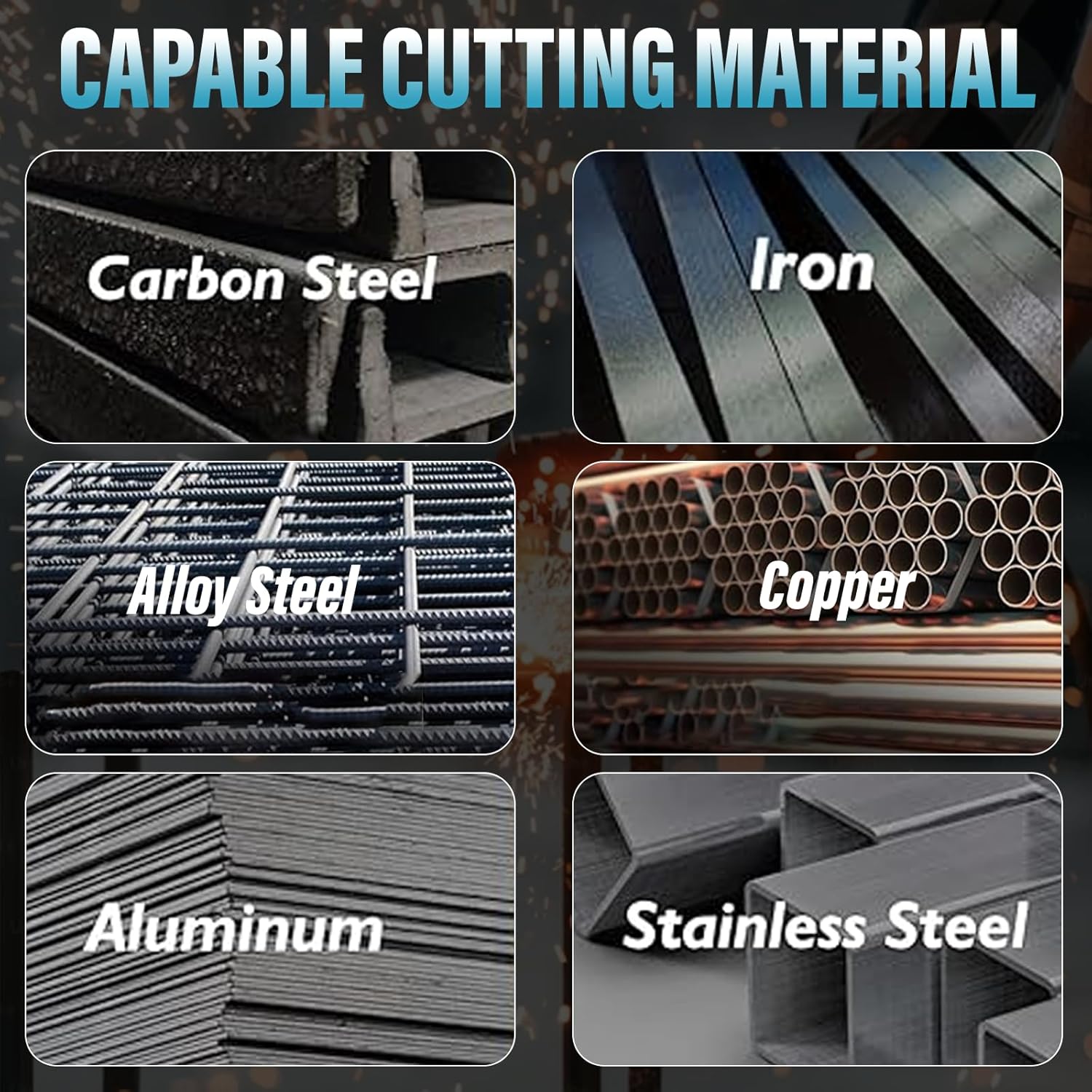 Types of materials capable of being cut by S7 CUT50 Plasma Cutter