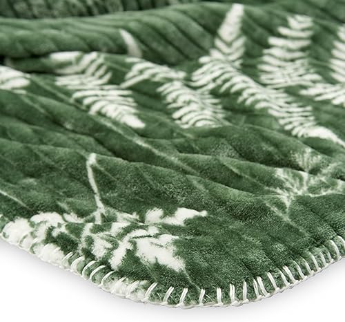 Miniatura 8 de Northwest Ashford Home Essentials - Manta de seda al tacto acanalada, individual (60 x 80 pulgadas), Lynwood Botanical