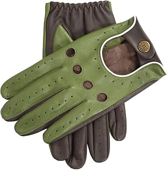 Mens Touchscreen Three-Colour Leather Driving Gloves