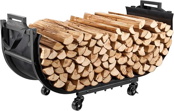 YQBRAO Carrello per Legna da Ardere con Ruote