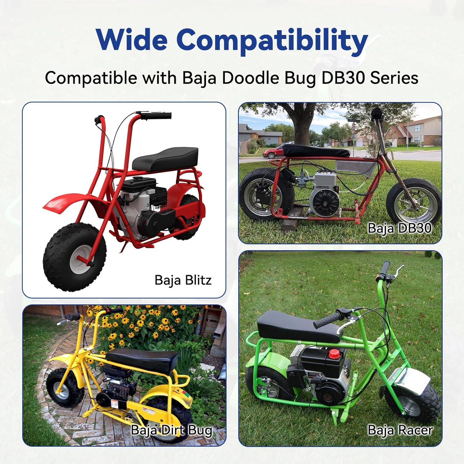 Mini Bike Hydraulic Brake Kit and Throttle Assembly Compatible with Baja DB30 DoodleBug Blitz Dirt Bug GMB100 Predator 79cc 97cc 2.8HP Engine Minibike Parts with Brake Master Cylinder Caliper