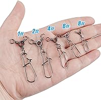 Vista 6 de JSHANMEI 30 broches giratorios de 3 vías, 30 piezas de líneas cruzadas de doble bloqueo giratorio giratorio de pesca giratorio en T, conectores