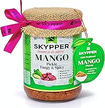 Skypper Mango Pickle 500g | Traditional Tangy & Spicy Indian Achar | Handcrafted, Sun-Dried & Naturally Preserved | Made with Cold-Pressed Mustard Oil | Food Graded Glass Jar