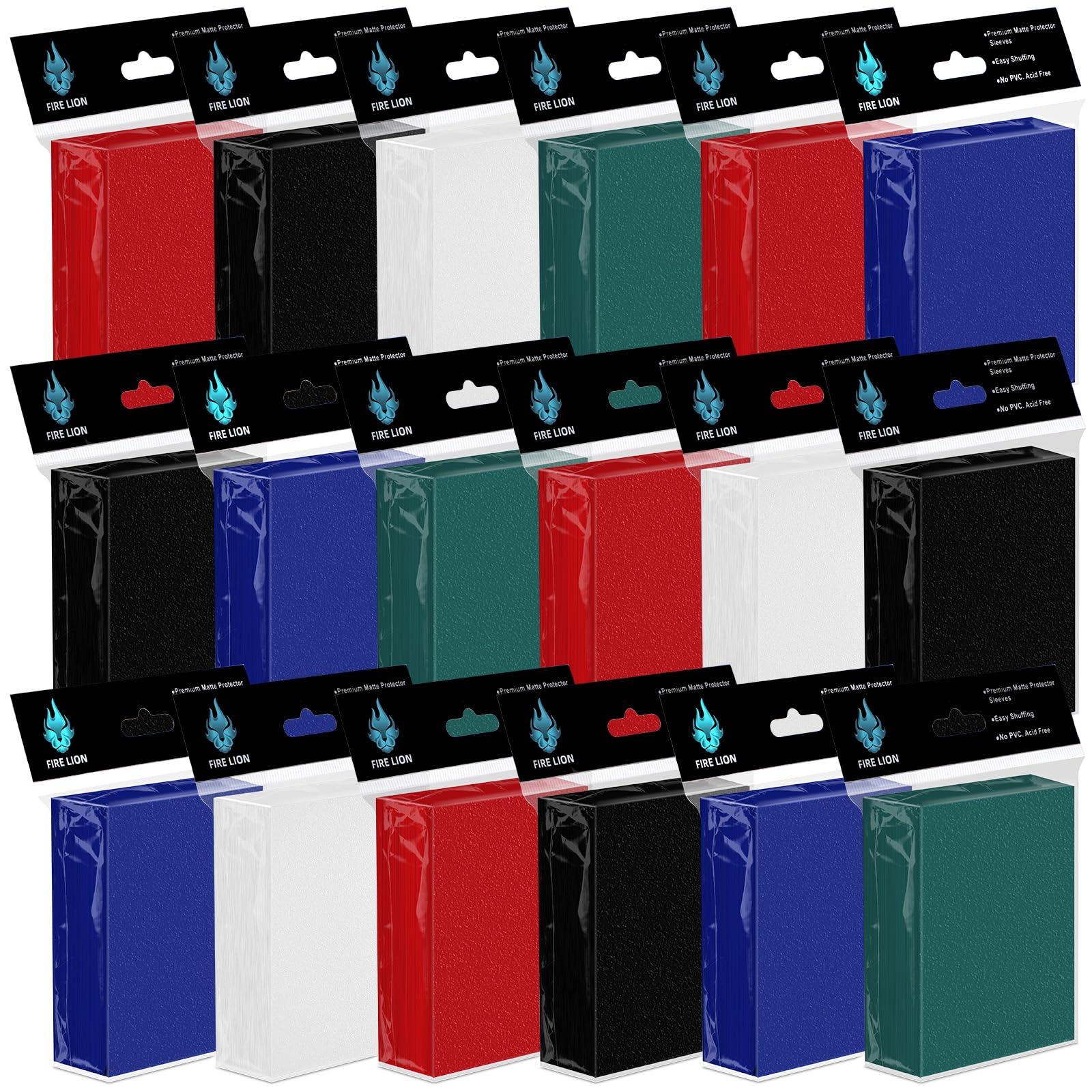 Photo 1 of 1800 Count Card Sleeves for Trading Cards, Soft Baseball Card Sleeve for Standard Cards Fit for Gathering Card Football Card, Sports Cards, Game Cards (Blue, Black, Green, White, Red)