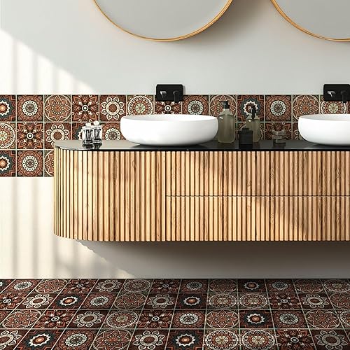 Miniatura 3 de Azulejo de despegar y pegar, impermeable, para cocina, mandala, azulejos autoadhesivos, azulejos de PVC, azulejos de pared, azulejos de bricolaje,