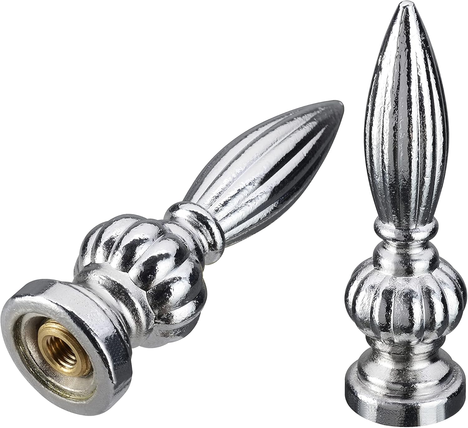 Aspen Creative, Chrome 24052-07-2, Finial for Lamp Shade, Finish, 3" Height, Set Of 2