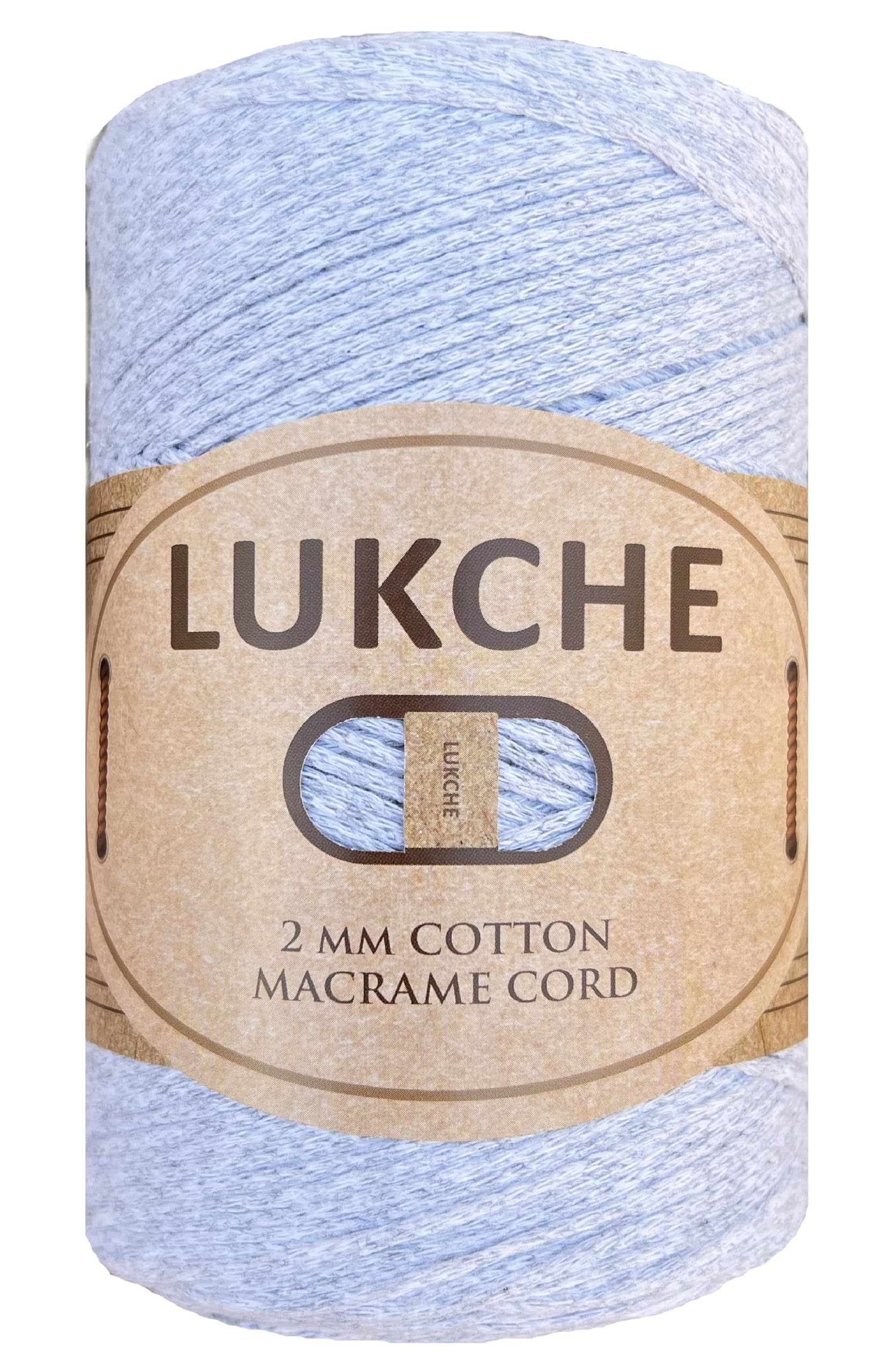 Cordon pour macramé gris clair fil de coton coloré pour suspension de plante