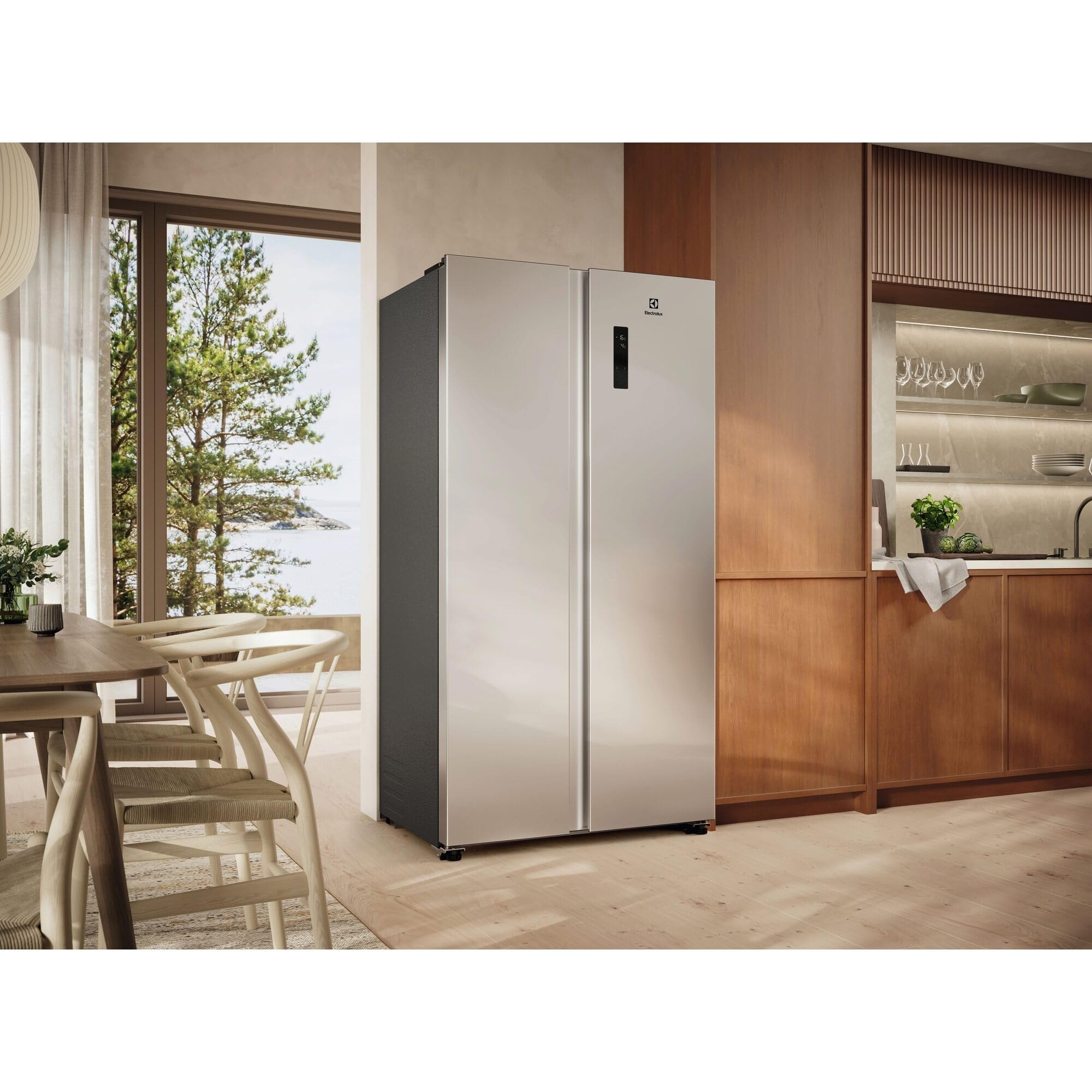 Electrolux EAT6ME53U0 lodówka kombinowana do zabudowy, 532 l (347 +185), klasa E, bez szronu, 360°, regulacja wilgotności, szybkie zamrażanie, sterowanie dotykowe, 39 dB, 220 – 240 V, stal nierdzewna