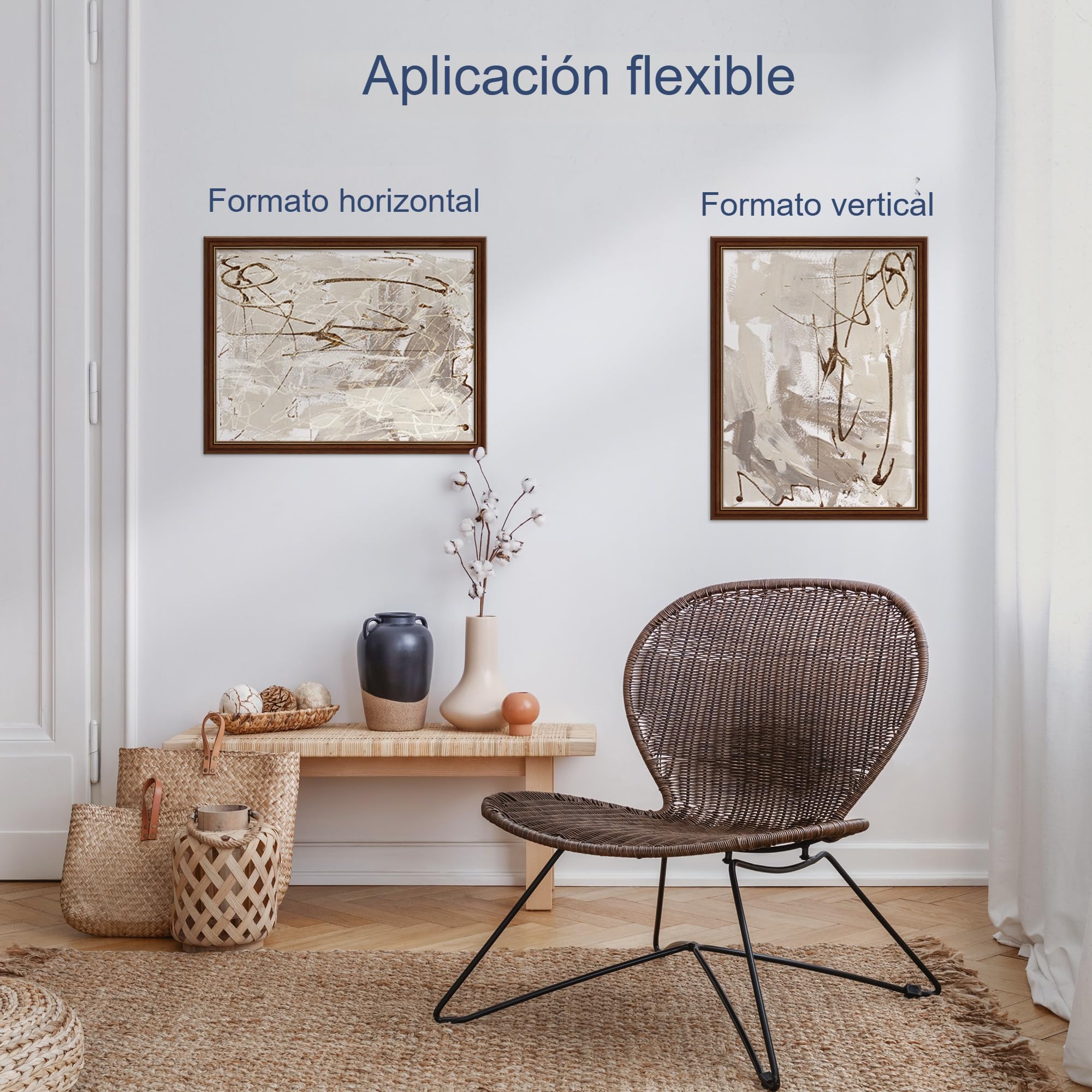 WANDStyle Marcos de fotos A3 vintage, Marco marrón para cuadro y poster, Marcos para cuadros 30x42 cm, Marco fotos A3 madera, Portaretratos de pared, Picture Frame H182 - Made in Germany
